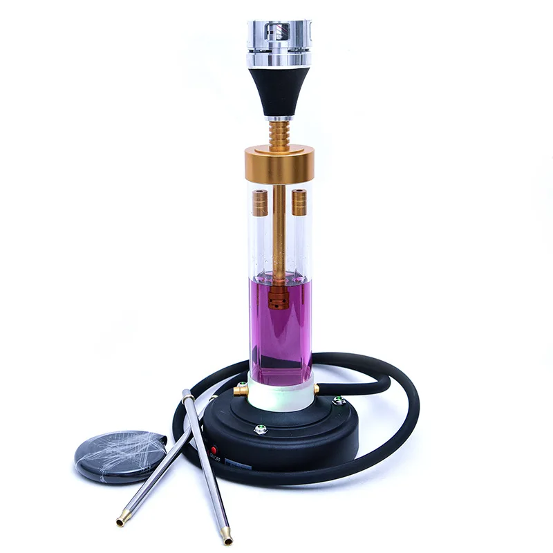 

Cross border supply of Arab water pipe high-end laser acrylic bar club popular water pipe pot full set Shisha Hookah