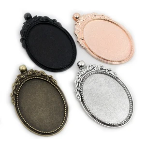 Новая мода 5 шт 30x40 мм внутренний размер 5 цветов Цветочный стиль кабошон основа Установка Подвески кулон