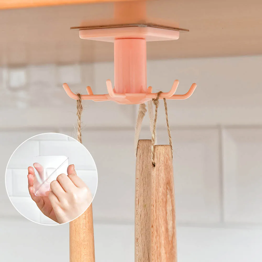 Кухонная вращающаяся полка для хранения подвесной крючок органайзер шкаф одежды