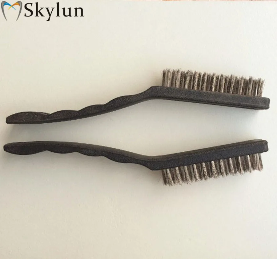 2 шт. зубная проволочная щетка из нержавеющей стали пластиковая ручка для очистки