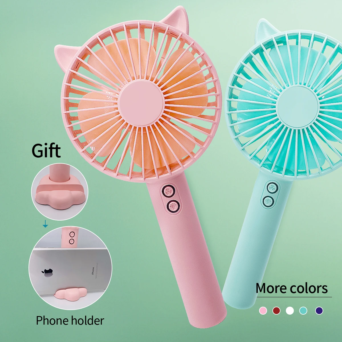 

Mini Fan Portable for Fan Handheld USB Rechargeable fan Appliances Desktop led light Air Cooler Outdoor Travel hand fan