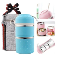 portable japanese style lunch box stainless steel cute beno box student leak proof food container kitchen food box