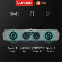 New Lenovo Lecoo DS102 TV Sound Bar Wireless Bluetooth Speaker and USB Powered Wired Mini Soundbar Subwoofer PC Tablet All Phone
