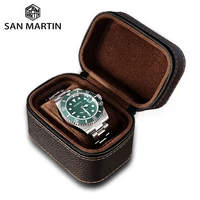 san martin watch box high quality leather portable simple vintage small travel storage boxes watch accessories for gift