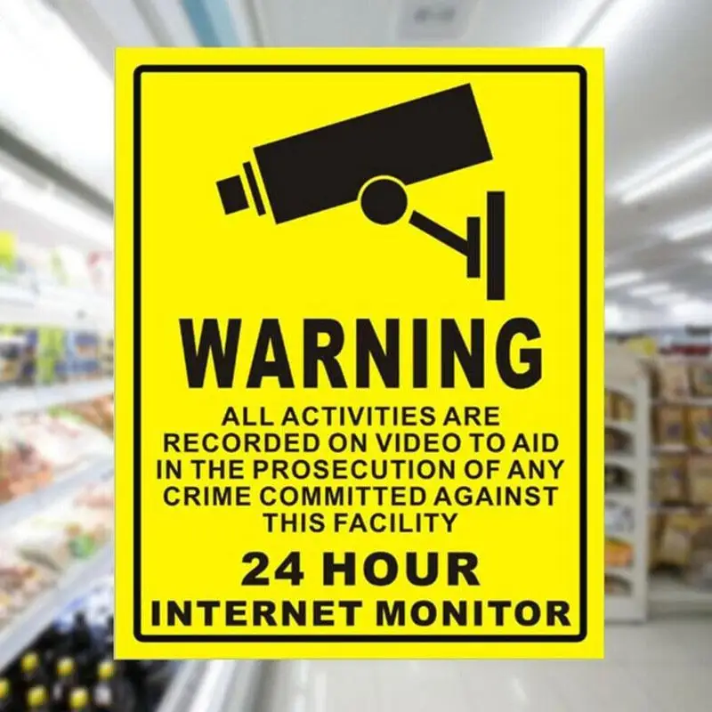 

1pc Waterproof Sunscreen PVC Home CCTV Video Surveillance Security Camera Alarm Sticker Warning Decal Signs