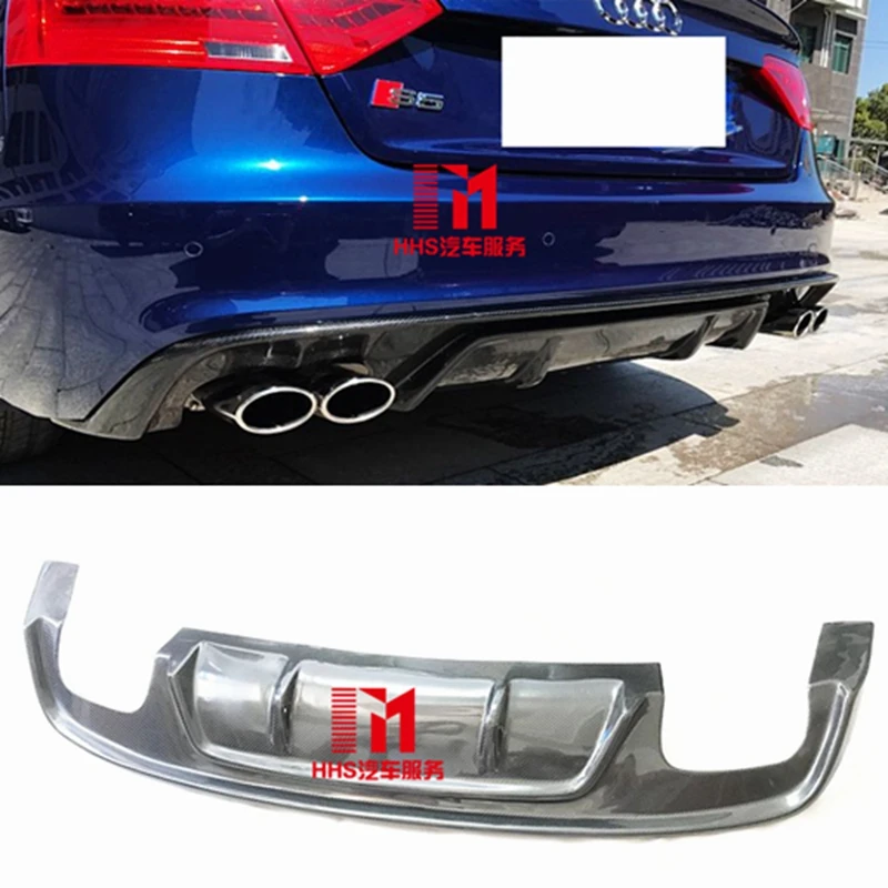Углеродного волокна диффузор губа на задний бампер для Audi A5 Sline S5 купе 2014-2017