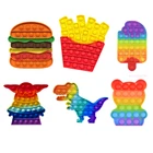 Гамбургер пуш-поп пузырь мороженое Радужный фиджет игрушки для взрослых детей его аутизм нуждается сжимаемая Антистресс игрушка 2021