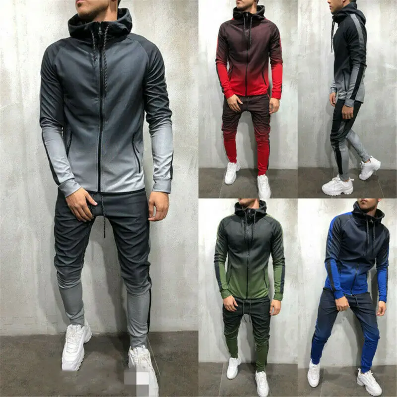 Mens gradient Zipper Suit