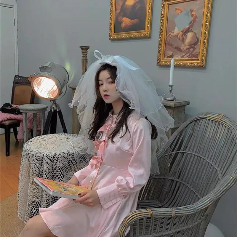 Искусственная Фата для девичника белая двойная пряжа с бантом невесты вечеринки