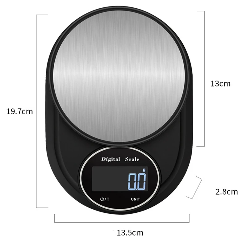

HOT-Digital Kitchen Scale 11Lb/5Kg 0.1G Precision Food Diet Scale for Cooking Baking Multifunctional Measure Tools