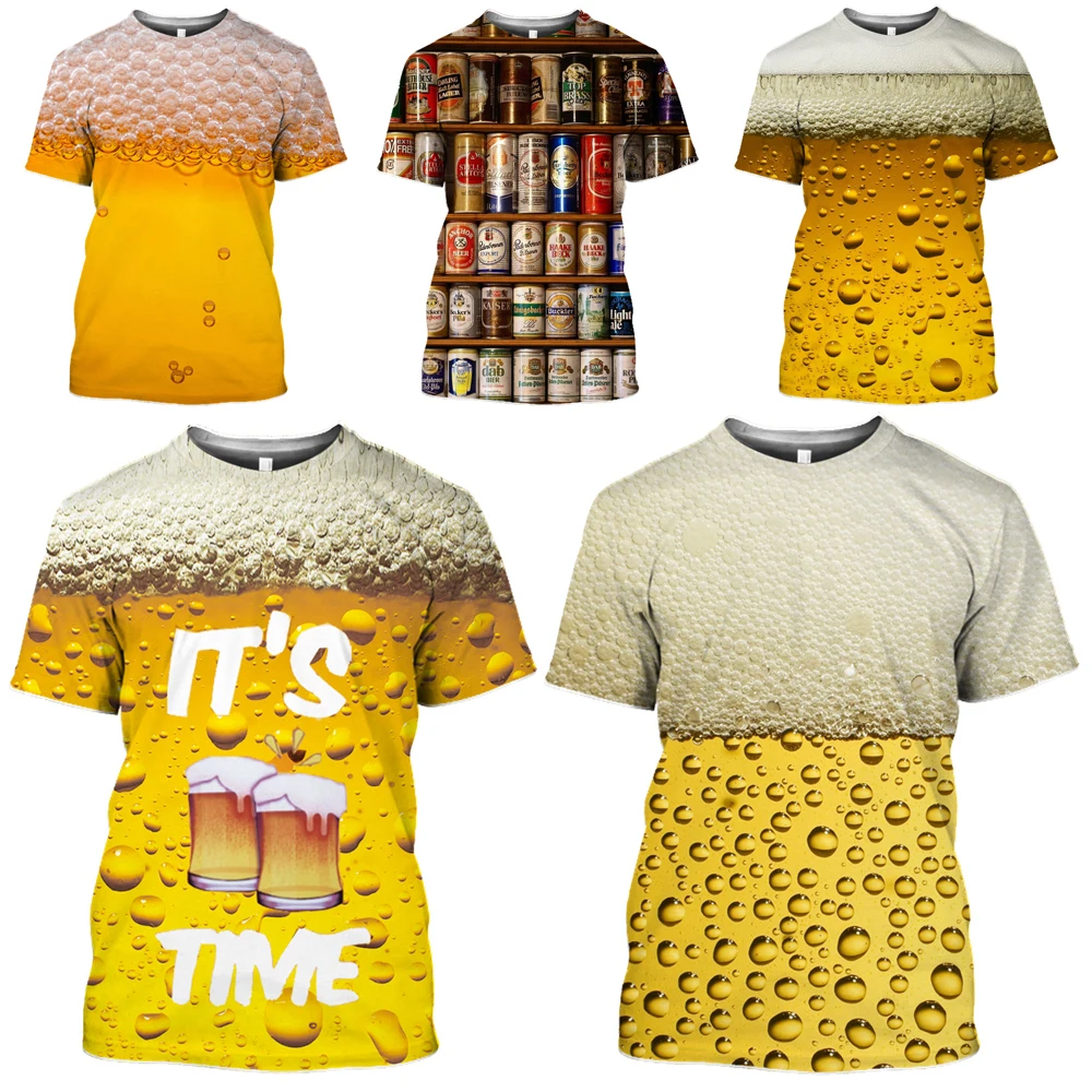 

Mamba Top Anime T-Shirts Men's 3D Color Print Oktoberfest T Shirt Yellow Women Drink Beer Tshirt Summer Party Men Tee Streetwear