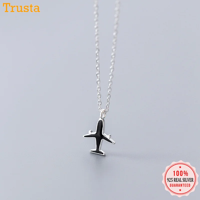 Trustdavis серьги из стерлингового серебра 925 пробы с милым самолетом Открытое кольцо