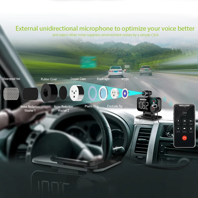 Автомобильный FM-трансмиттер CDEN с Bluetooth mp3-плеером поддержкой TF-карты и функцией