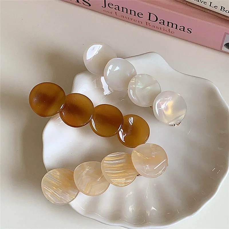 

Женские заколки для волос, простые Винтажные заколки для волос с ракушками и уксусной кислотой, аксессуары для волос в Корейском стиле, 2021