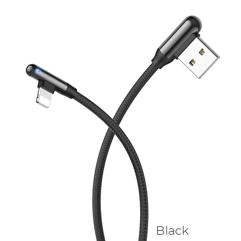 HOCO USB кабель для iPhone 11 Pro Max Apple-Plug быстрое зарядное устройство кабель для передачи данных для IPhone X XS 8 7 6 6s 5 5S кабели для мобильных телефонов - Цвет: Черный