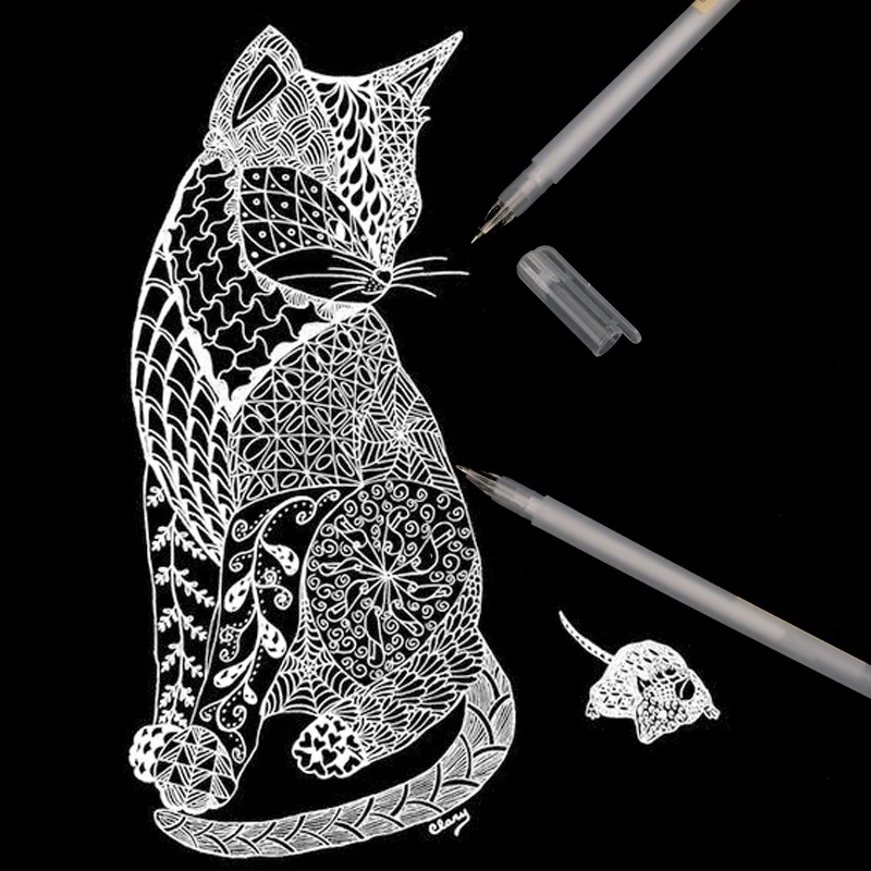 8 видов цветов Премиум 0 мм белый цвет гелевая ручка тонкие наконечники ручки для