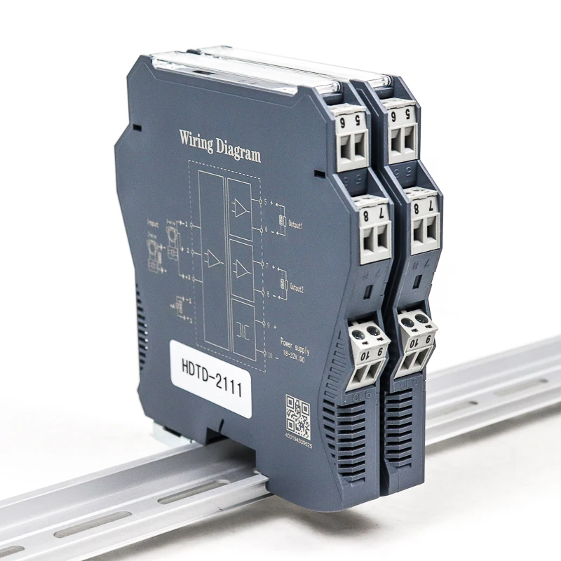 

PT100 RTD Temperature Signal Converter With 4-20mA Output Rail Mounting 24Vdc