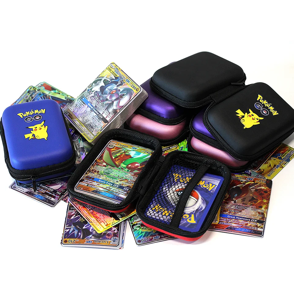 Tarjetas de juego de Pok&eacute;mon Pikachu, soporte de tarjetas de 60 capacidad, funda r&iacute;gida para &aacute;lbum, tarjetero, caja de almacenamiento para auriculares, regalos de navidad-4