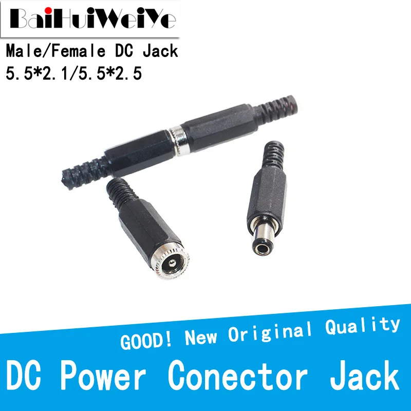 

DC Connector 2.1*5.5 5.5*2.5MM Power Jack DC Power Jack Plug Conector Female Plug Jack Male Plug Jack for DIY Cctv Accessories