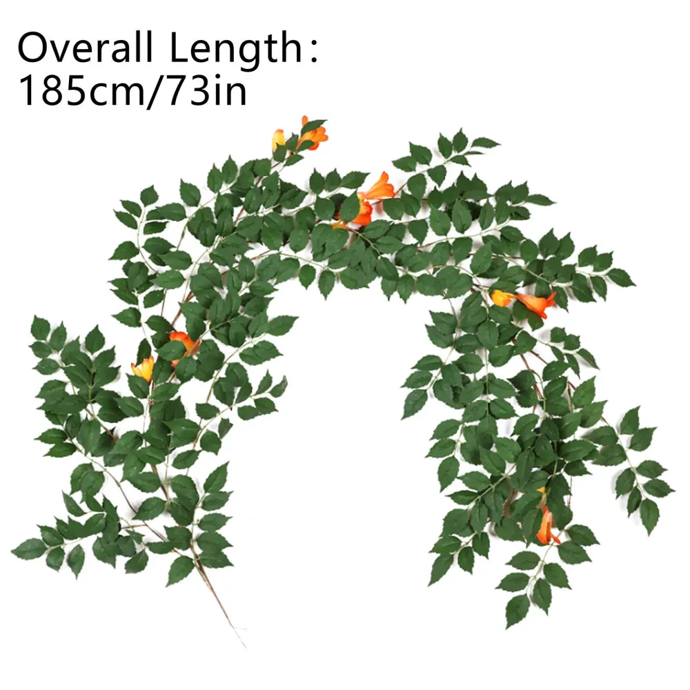 Home Decor Rattan Decoration Simulated Climbing Clouds 185cm Long Green Silk Cloth+Metal Artificial Ivy Leaf Garland Plants |