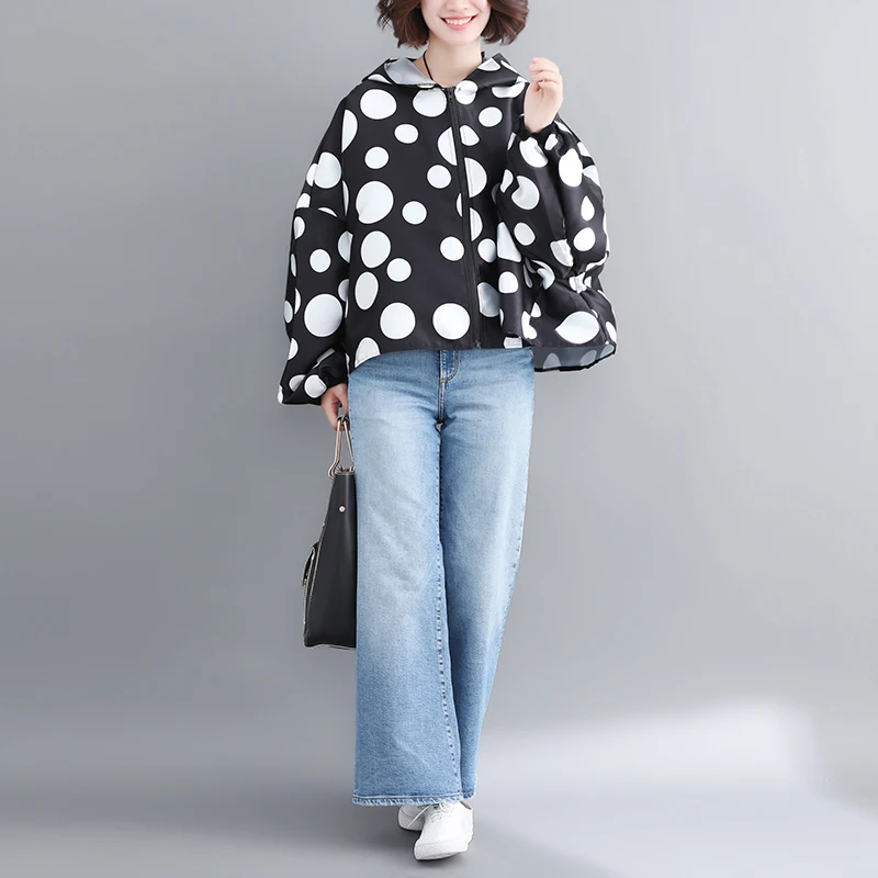 Женская осенне-зимняя Свободная куртка с капюшоном размеры до 6XL | одежда