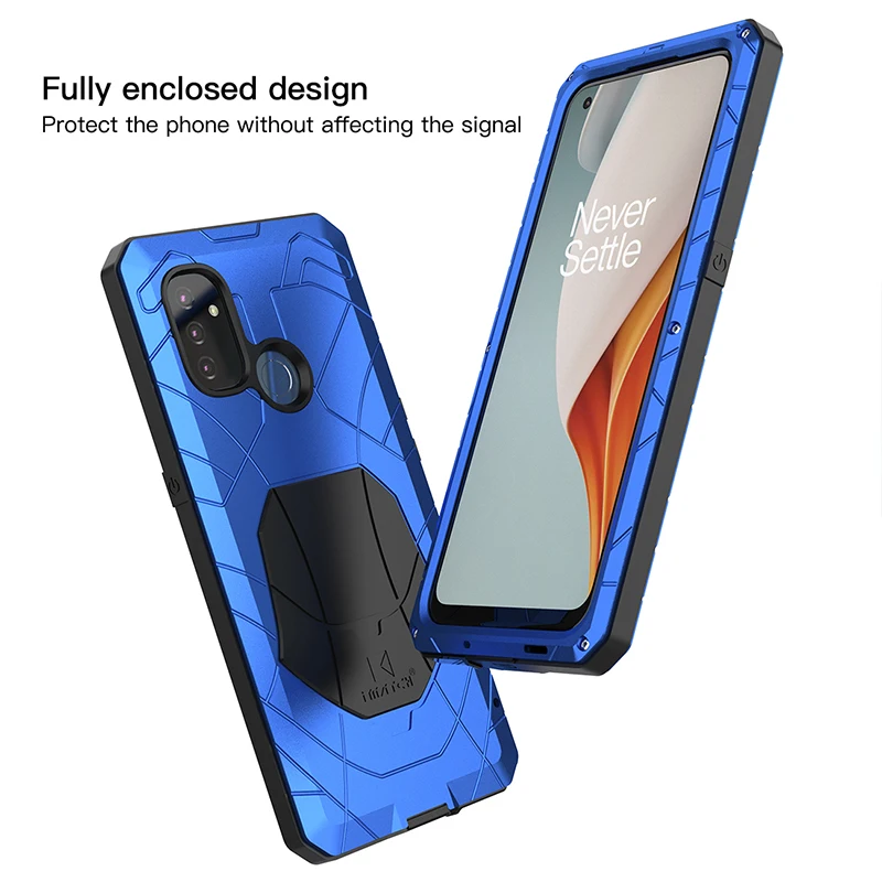 phone case for oneplus nord n100 shockproof cover heavy duty protection armor metal coque for1 nord n10 5g with tempered glass free global shipping