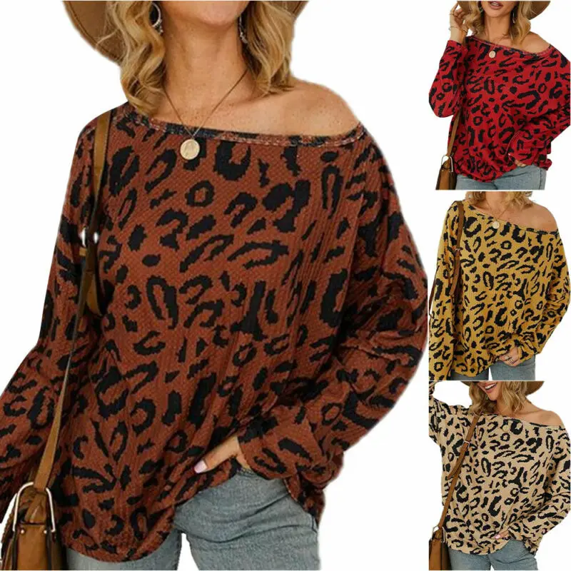

Plus Women Printed T Shirts Long Sleeve Casual Baggy Loose Blouse Tee Top Summer