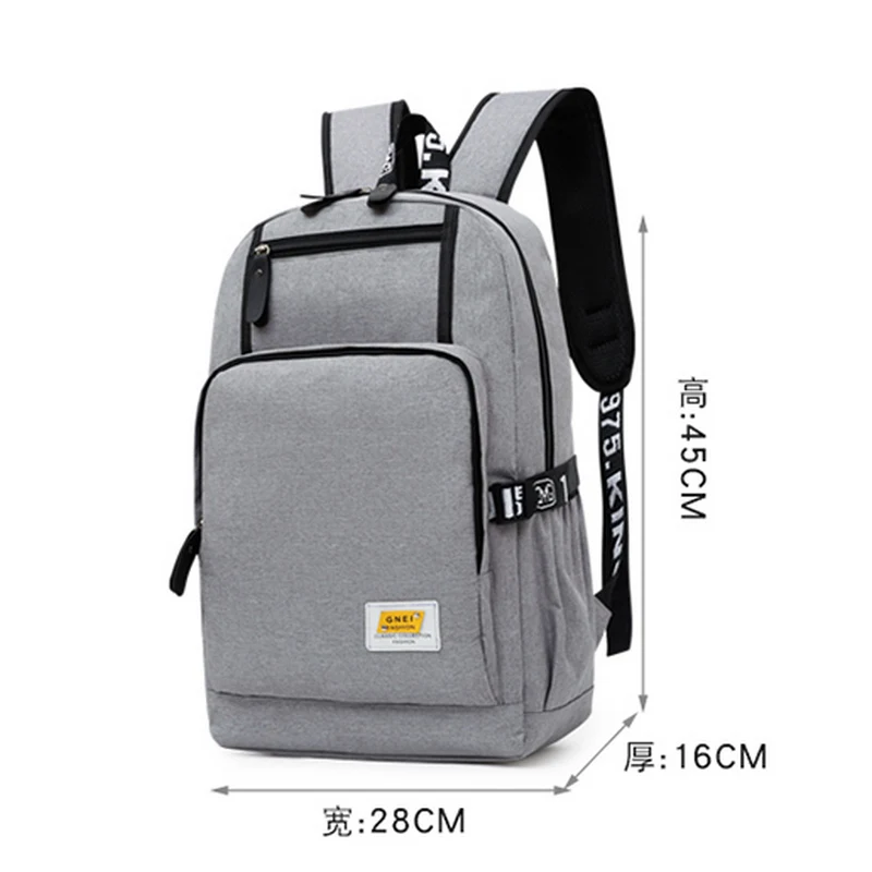 Teen Boys School Bags Gray Oxford Large Capacity College High Backpack Men Laptop Bookbags Teenage Schoolbag Student Big | Багаж и сумки