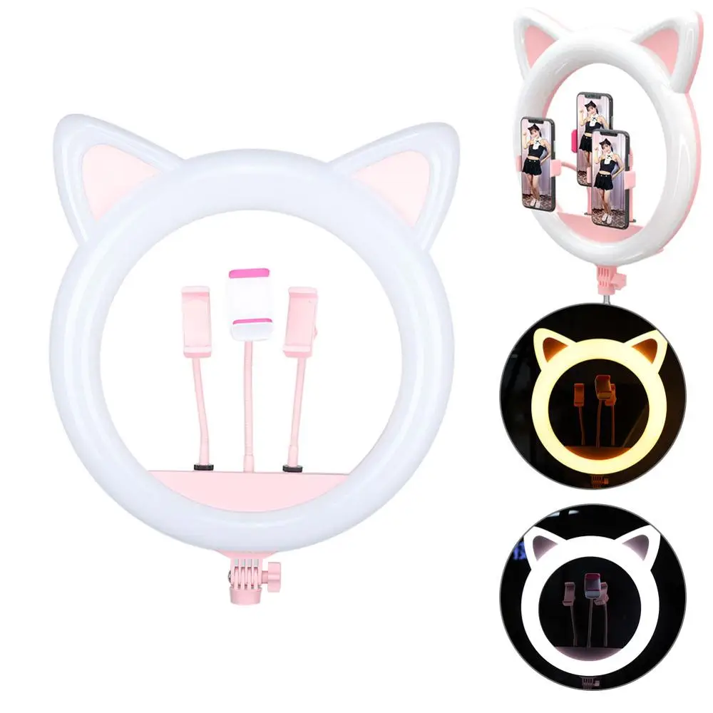 

20 Inch LED Cat Ear Live Ring Light Video Shooting Studio Makeup Selfie Tattoo Accessories Beauty Rejuvenation Fill Light Supply