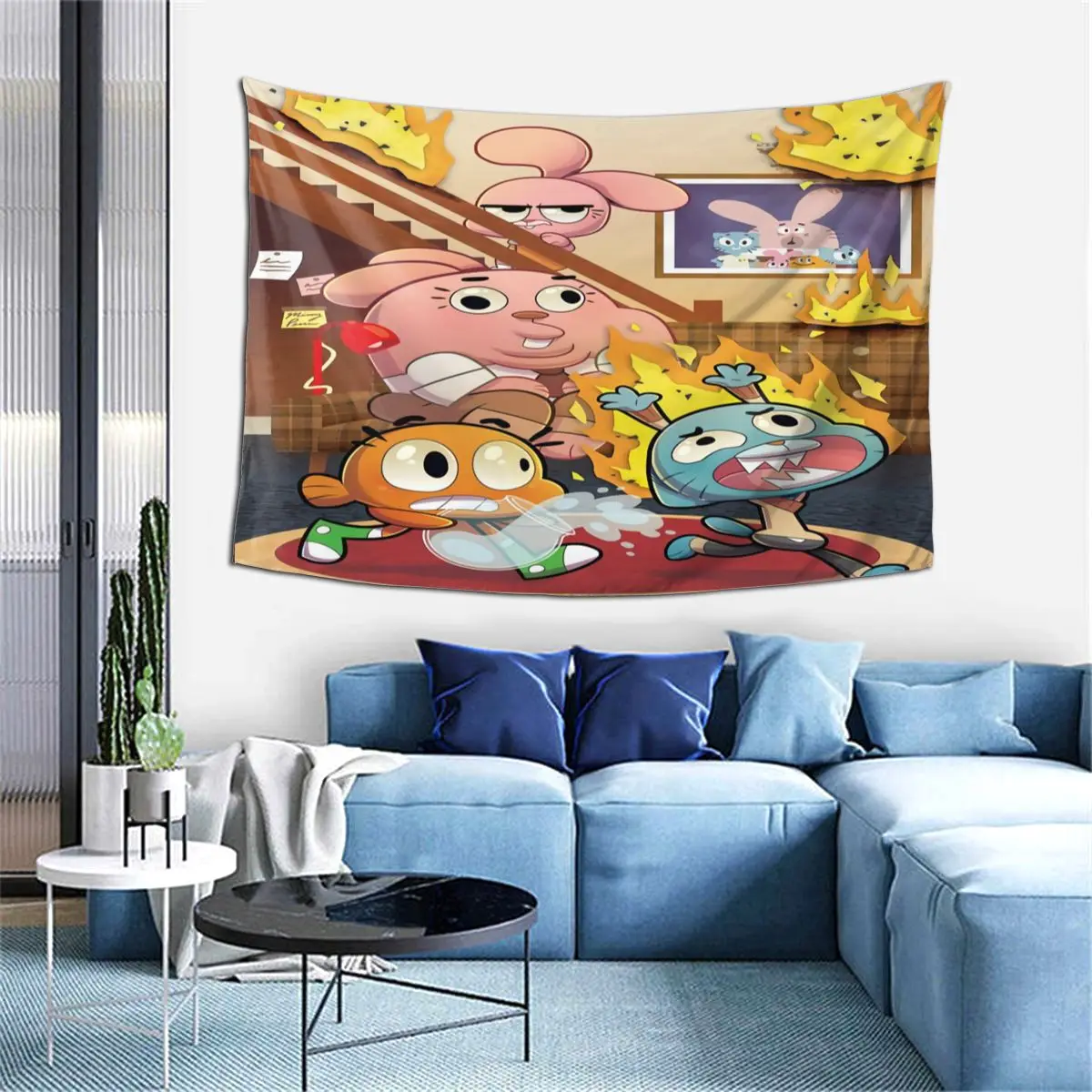 

2021 Amazing World of Gumball Pattern Blanket Tapestry Printed Rectangular Home Decor Wall Hanging Style Gift Custom