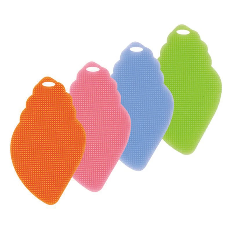 Силиконовая Чистящая Щетка в форме листа скребок для мытья посуды чистящие