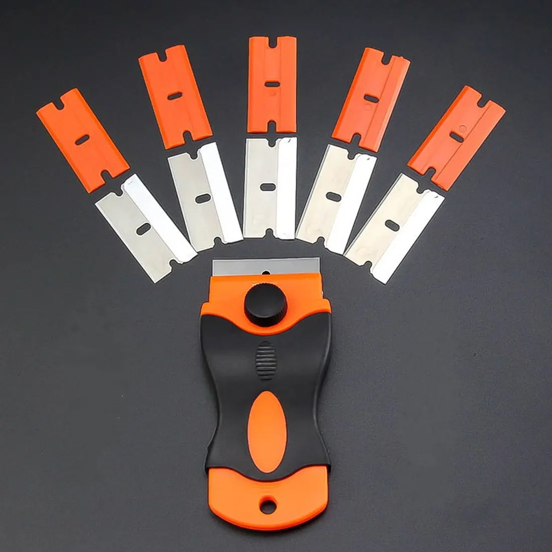 

Window Ceramic Glass Oven Razor Scraper 107*45mm Blade Plastic Handle Automotive Film Sticker Tool Cleaning Knife 10pcs Blade