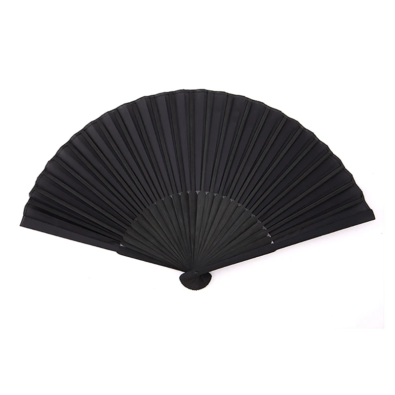 

Chinese Style Black Vintage Hand Fan Folding Fans Dance Wedding Party