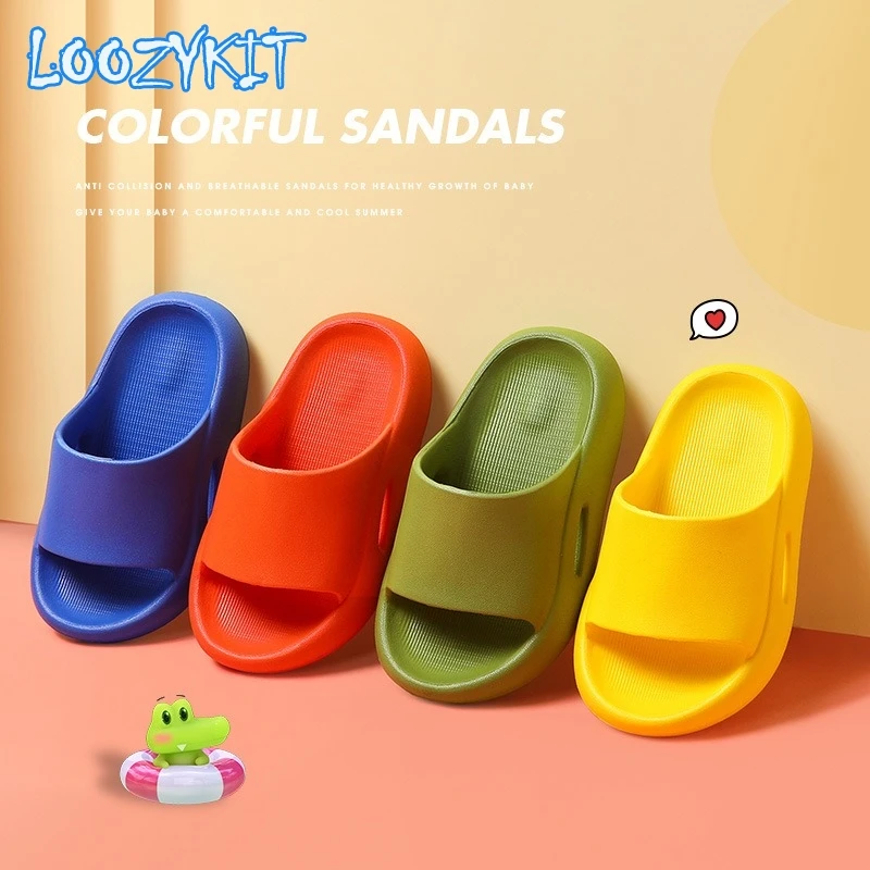 

Parent-child Children EVA Thick-soled Lightweight And Silent Bathroom Anti-slip Sandals And Slippers