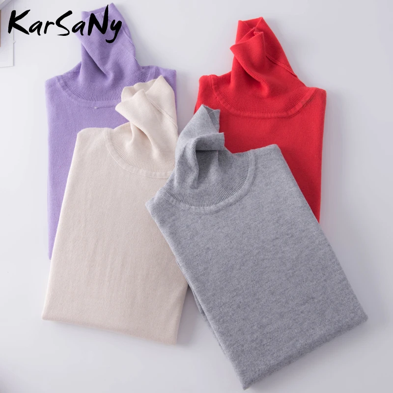 Свитер женский зимний шерстяной кашемировый с длинным рукавом вязаный 2021 |