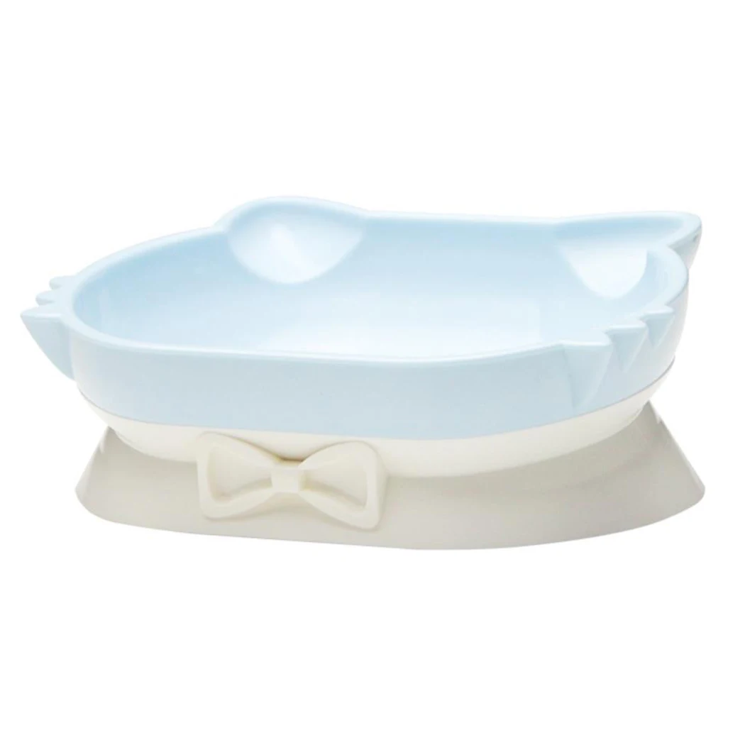 Зеленый Creative 2 In 1 Pet Food Bowls Multifunction Creative Cat Face Decor Pet Water Food Bowl For Cat Dog Pet Feeding Supplies - Цвет: Зеленый