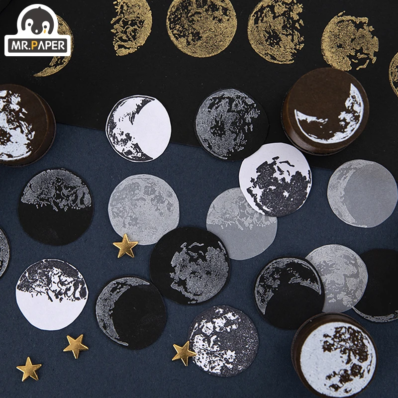 Mr.Paper серия &quotЛуна и фаза&quot &quotзолото&quot &quotкосмический хоп карман&quot бревен