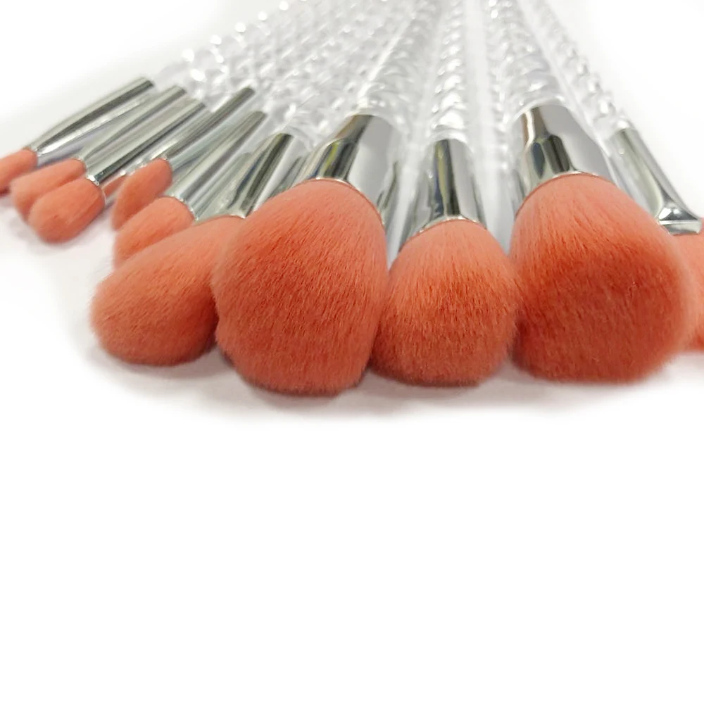 10 шт. Единорог набор кистей для макияжа с украшением в виде кристаллов спиральная