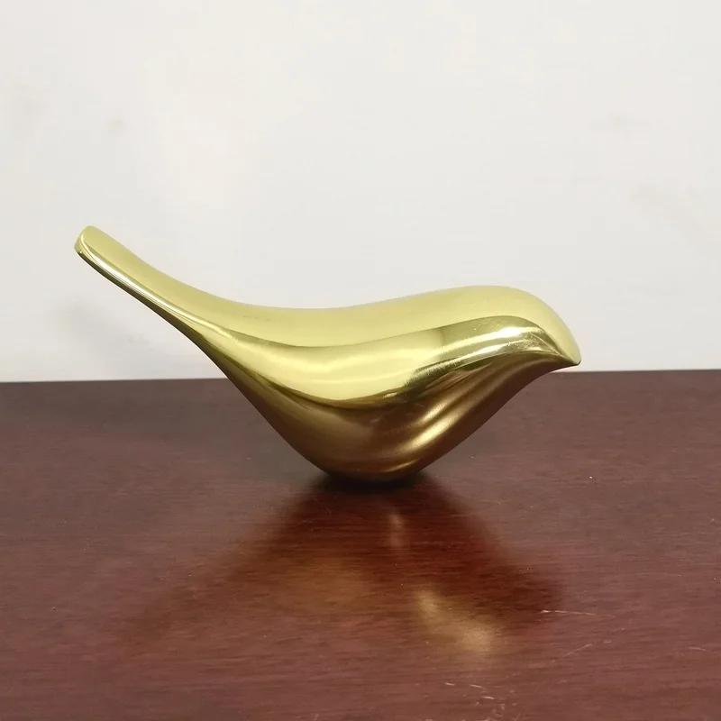 

Pure Copper Golden Bird Figurines Modern Statues Animal Sculpture Home Decoration Crafts Gold Ceramic Wedding Gifts