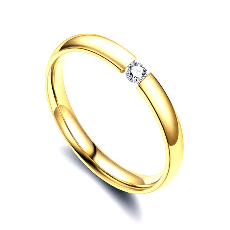 Обручальное кольцо для женщин из нержавеющей стали золотого и серебряного цвета