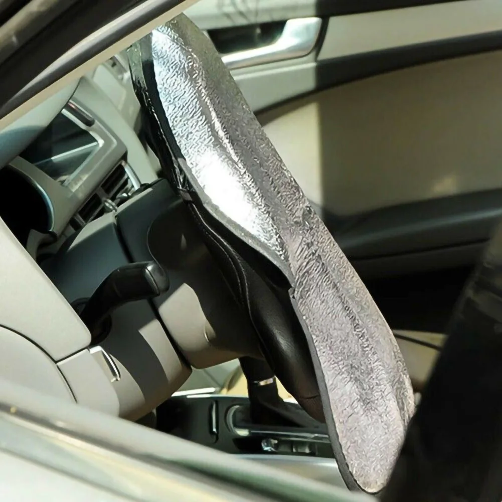 

Car Automobile Anti-Heat Sun Shade Cover Auto Steering Wheel Silver 44x50cm Double Thick Stock Interior Assessoires Dropshipping