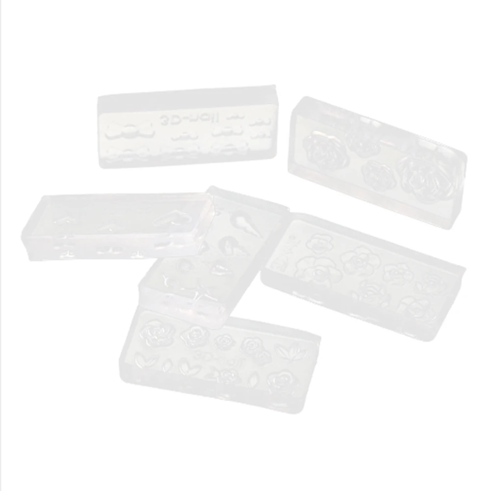 6 шт. прозрачные акриловые формы для маникюра с несколькими узорами|Комплекты и
