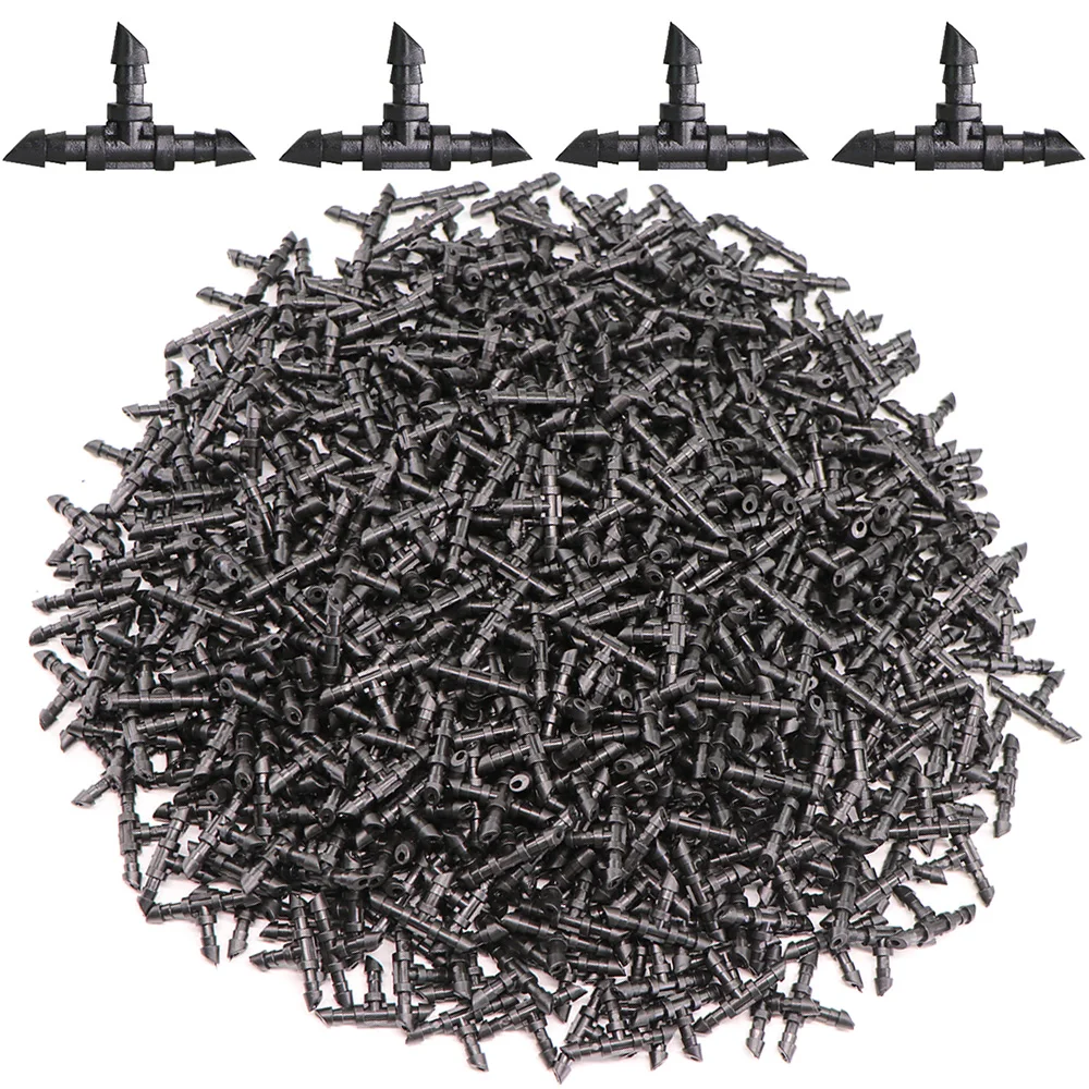 

50PCS 1/4'' Water Connector Joint Tee Drip Irrigation Dripper Sprinkler Watering Garden Tools for Coupling 4/7mm Pipe Hose