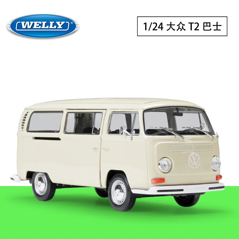 1:24 Масштаб литья под давлением Модель автомобиля игрушки для Volkswagen Van РЕТРО ПРИНТ