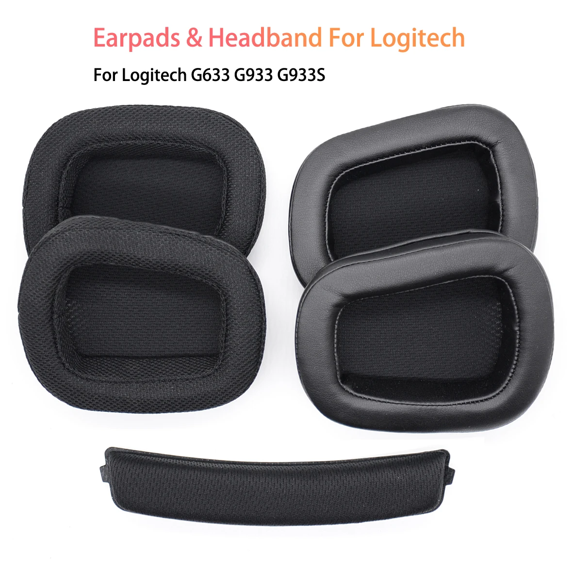 Replacement Ear Pads Cushions Earpads Earmuffs With Headband for Logitech G633 G933 G635 G935 G633S G933S Gaming Headset