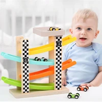 wooden car ramp toy mini cars for children car sliding rail car educational toys wooden steam ramp racing track educational toy