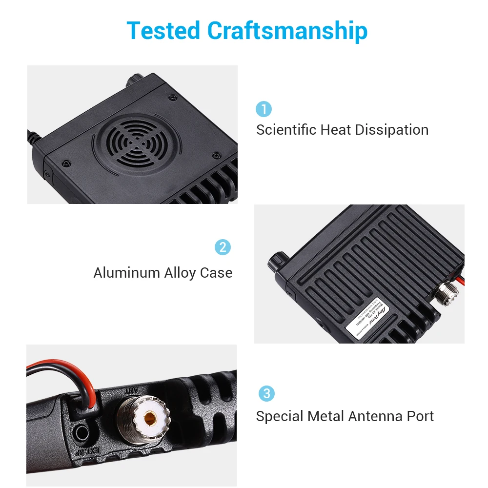 Миниатюрный автомобильный любительский мобильный радиоприемник AnyTone 18 Вт с