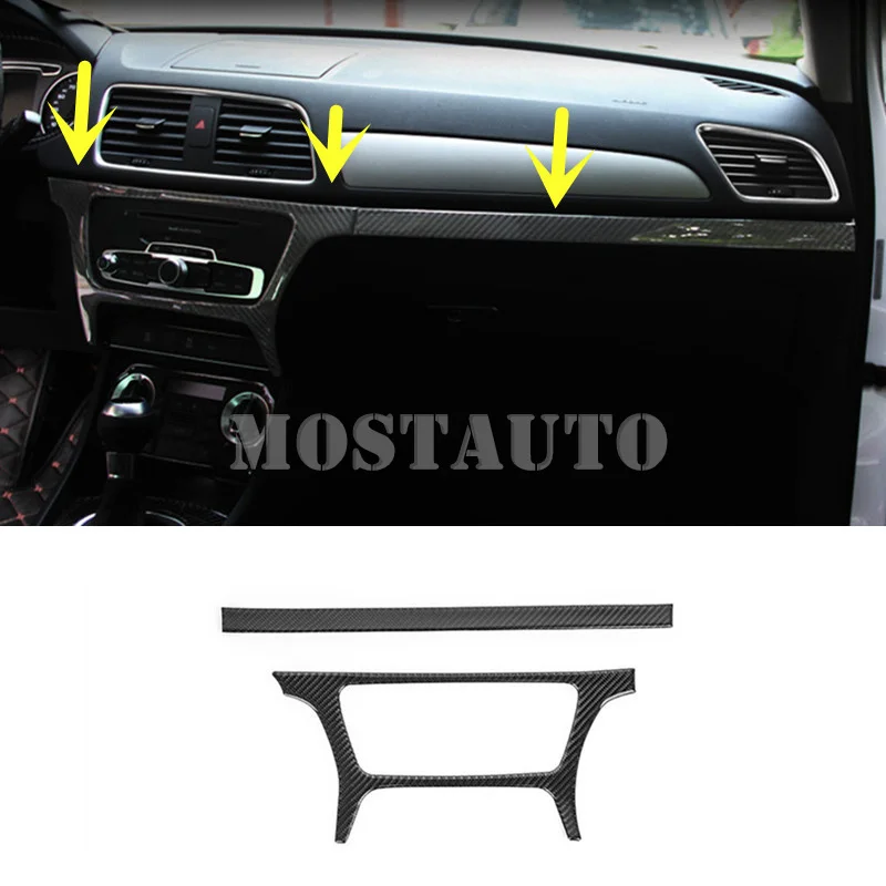 

For Audi Q3 8U Carbon Fiber Center Console Panel Moulding Trim Cover 2012-2018 2pcs Car Accessories Interior Car Decor Car Trim