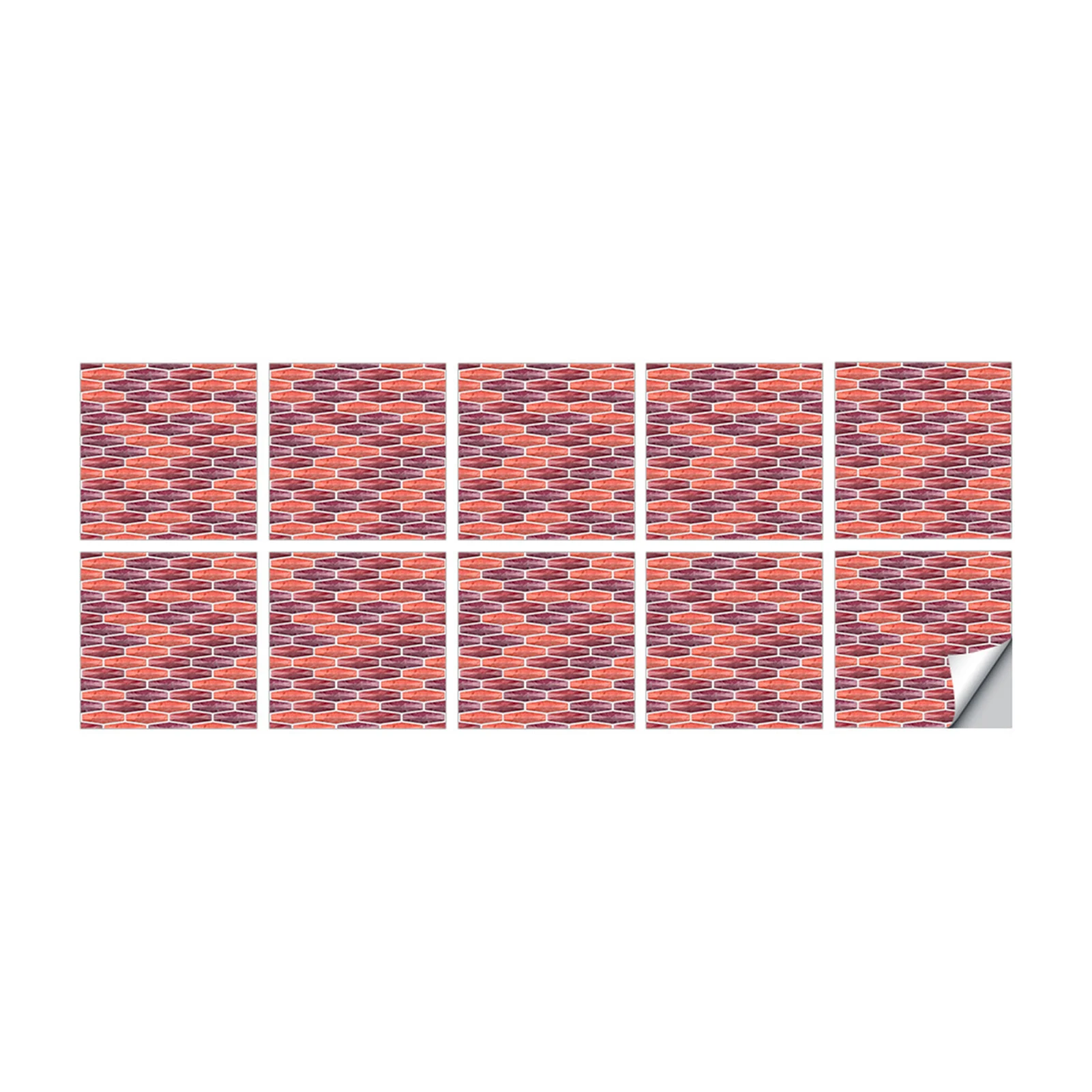 

10pcs Simulation Tile Creative DIY Wallpaper Fashion Tile Stickers DIY Waterproof Anti-greasy Self-Adhesive Wall Sticker Great