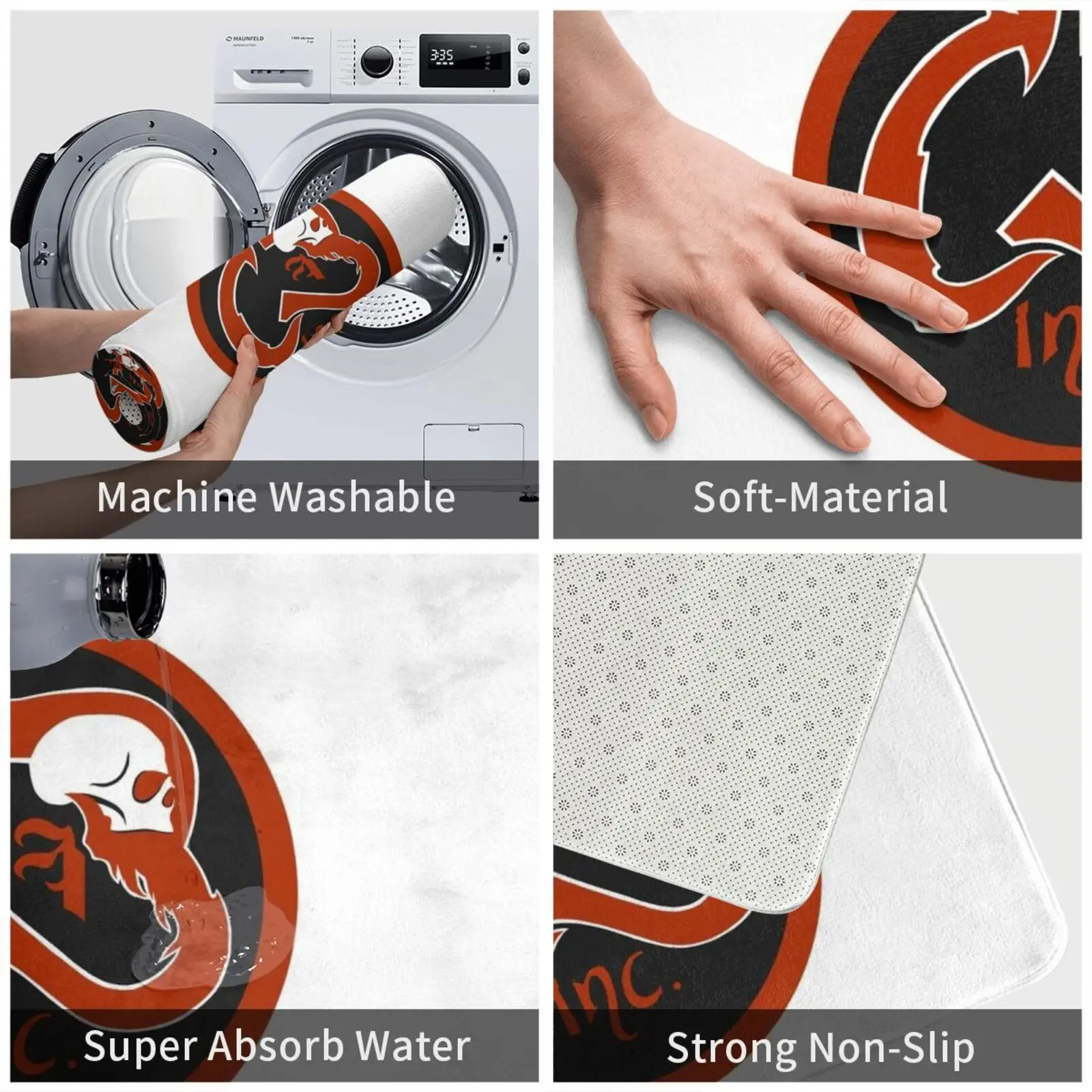 Коврик Calabarna Inc. Серия I коврик мягкий с рисунком черепа яркие кости готический